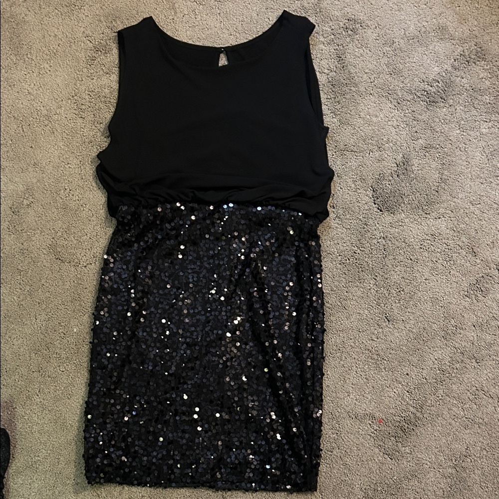 Cynthia Rowley Black and Silver Asymmetrical Dress